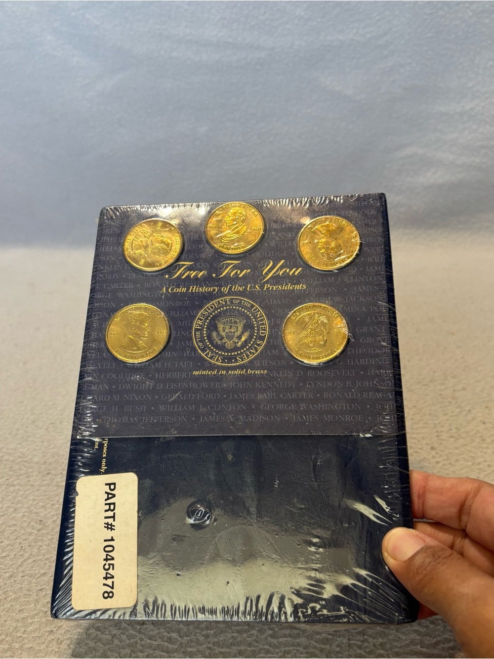 A Coin History of the U.S. Presidents Minted in Solid Brass unopened 5 coins set